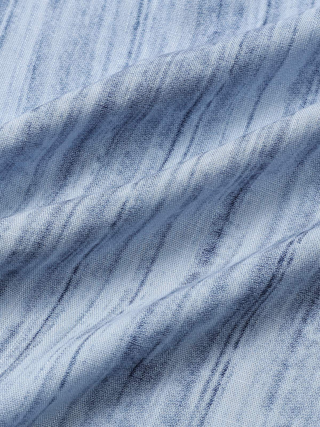 Chemise Homme Bleu Clair à Rayures Respirante Décontractée d’Été Manches Courtes