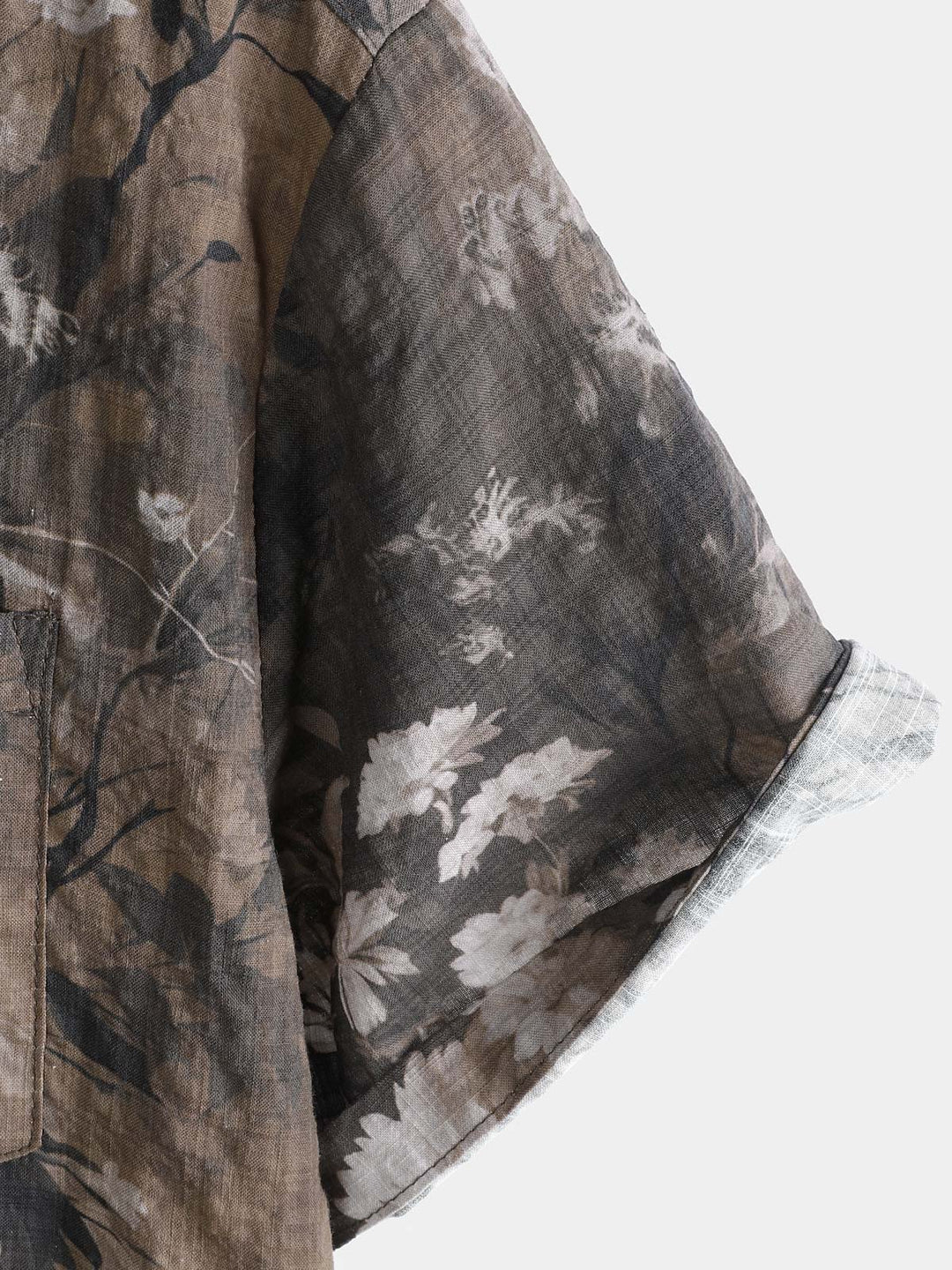 Chemise boutonnée à manches courtes et imprimé floral rétro pour homme