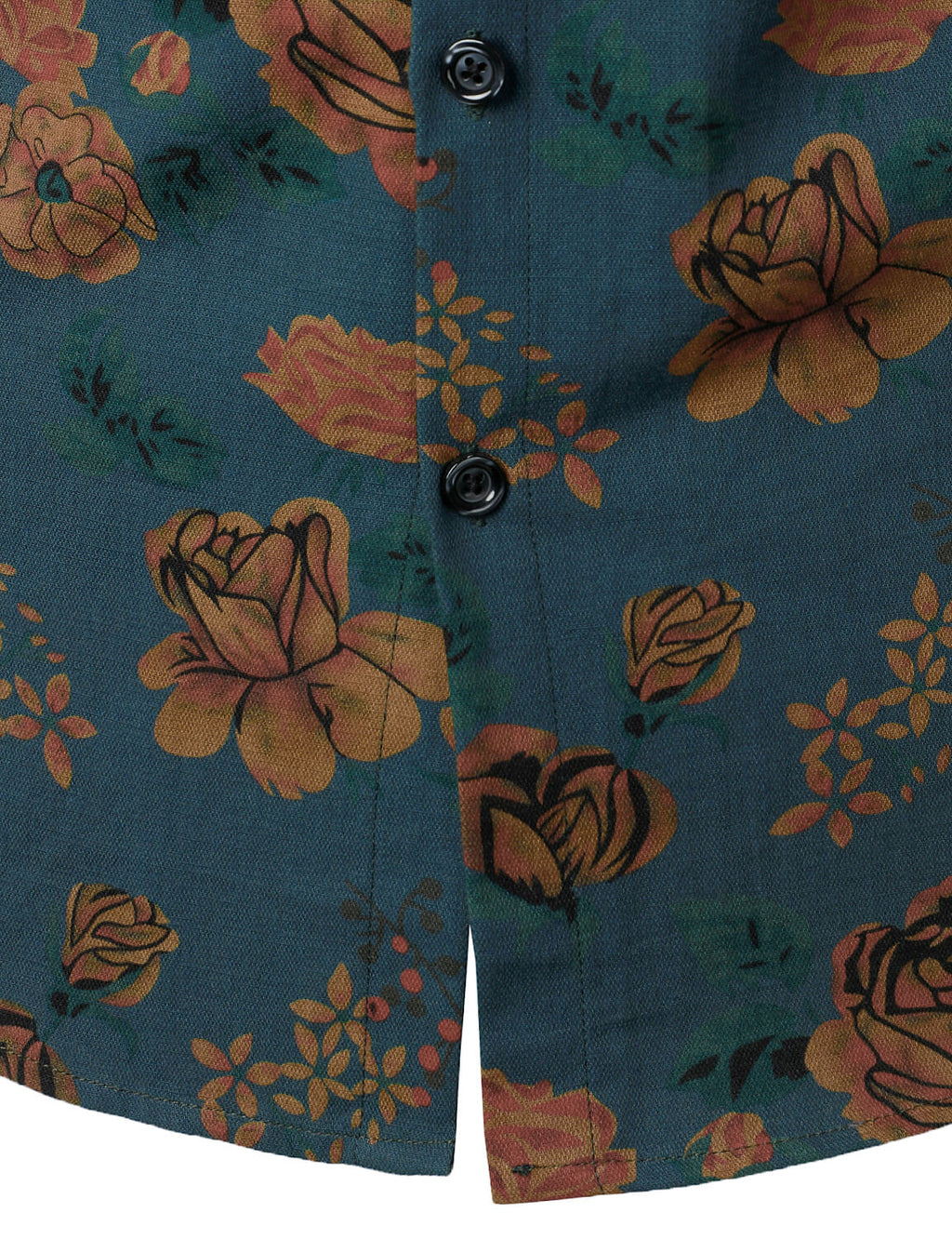 Chemise boutonnée à manches longues pour homme à imprimé floral bleu vintage