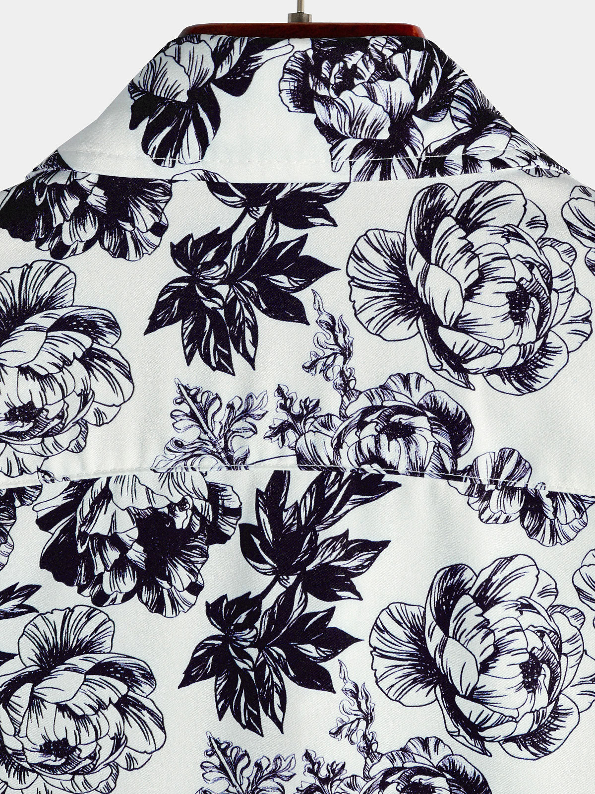 Chemise à Manches Courtes avec Imprimé de Crâne Floral de Couronne Punk Rock Noir pour Homme