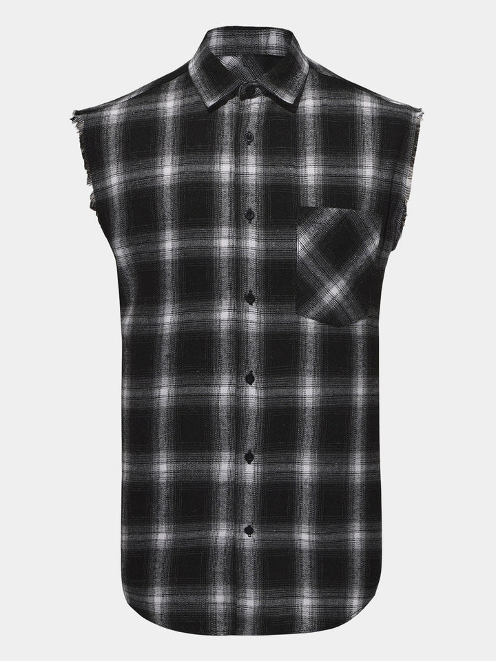 Chemise Homme Décontractée d’Été à Carreaux Sans Manches