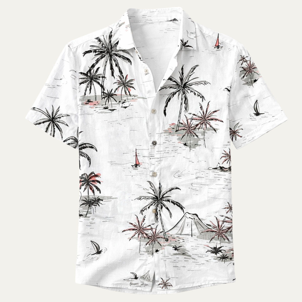 La chemise de plage hawaïenne tendance pour hommes Ridgefall avec imprimé tropical de noix de coco