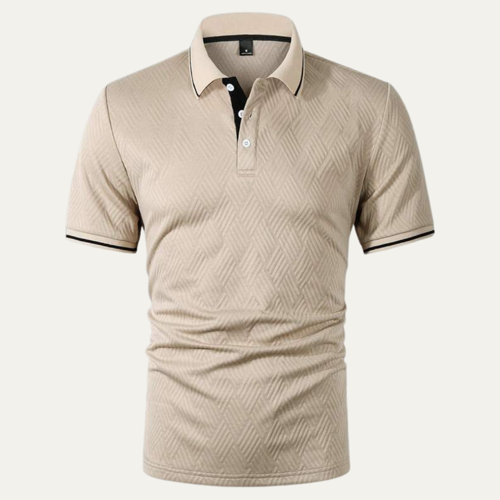 La Chemise Polo Élégante Texturée Abricot pour Homme Maplefall