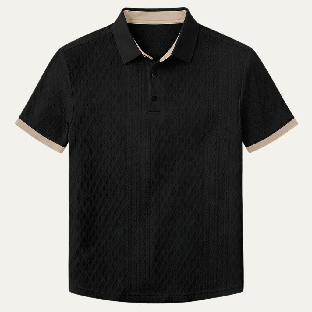 Le Polo Élégant Texturé pour Homme Cedarcrest Park avec Col Contrasté