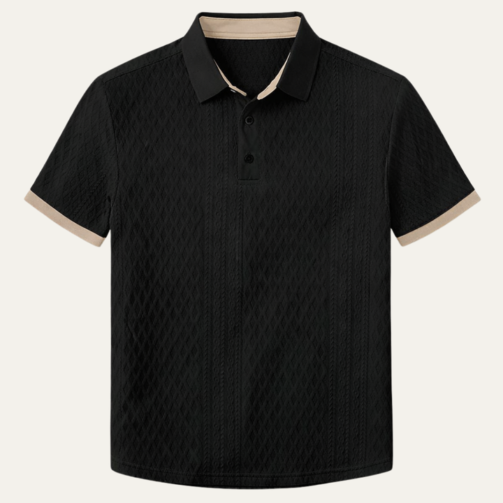 Le Polo Élégant Texturé pour Homme Cedarcrest Park avec Col Contrasté