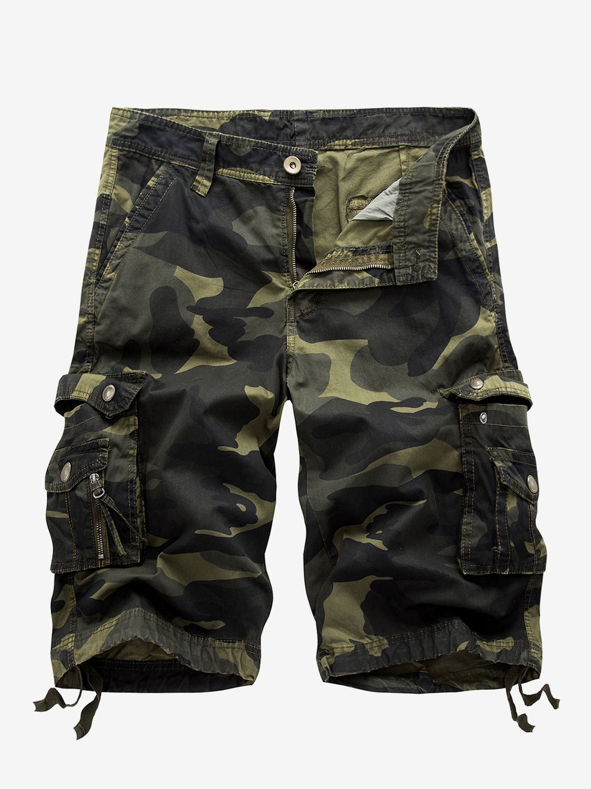 Shorts en coton camouflage décontractés pour hommes en grandes tailles