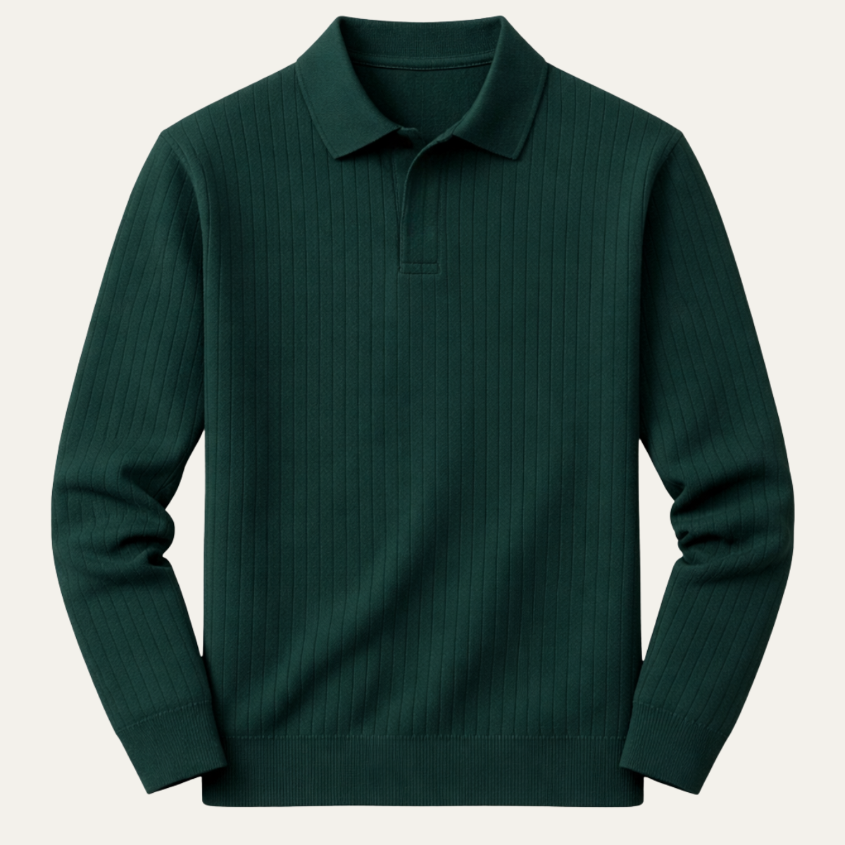 Le Polo à Manches Longues en Maille Côtelée Tendance pour Hommes Oakpark