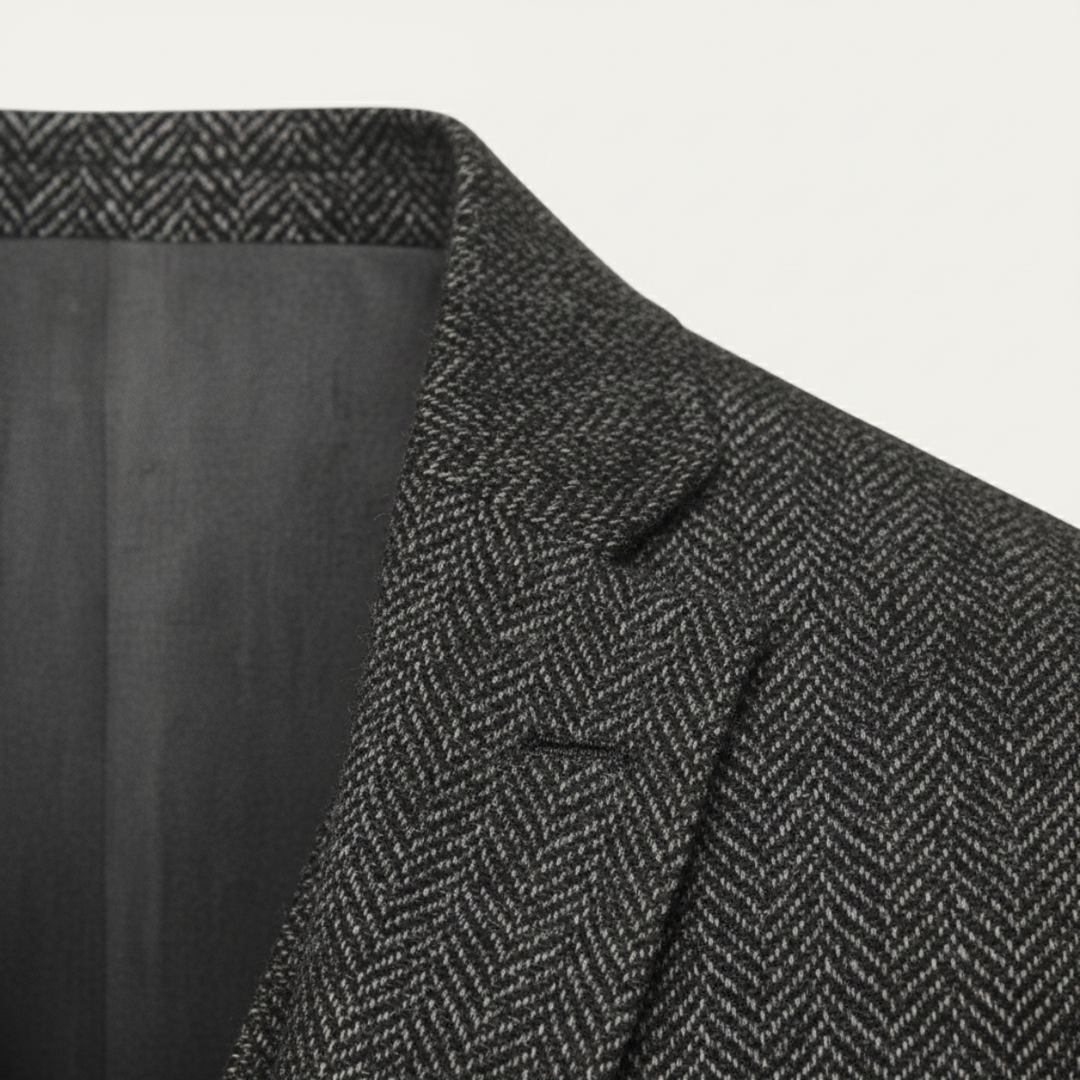 Le Costume 3 Pièces en Tweed pour Hommes Norwood – Veste Herringbone Ajustée, Gilet &amp; Pantalon