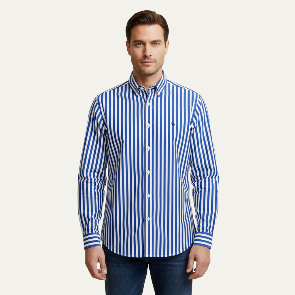 La Chemise en Coton Rayée de Londres pour Hommes
