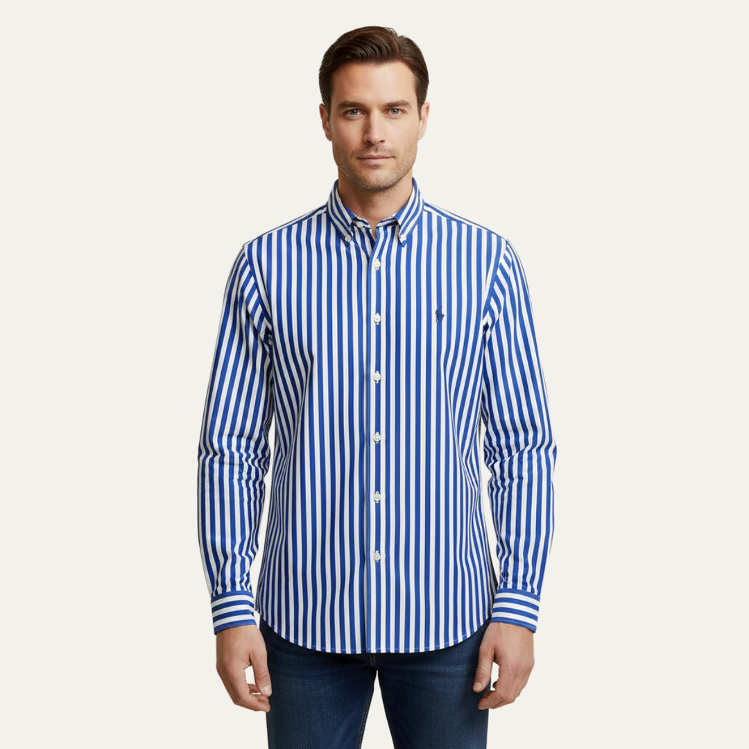 La Chemise en Coton Rayée de Londres pour Hommes