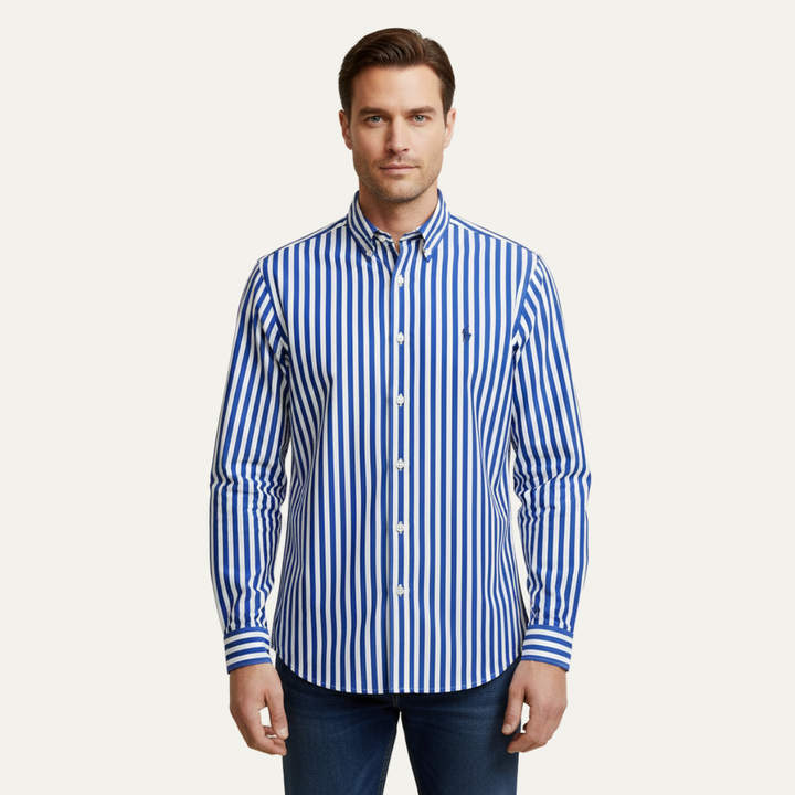 La Chemise en Coton Rayée de Londres pour Hommes