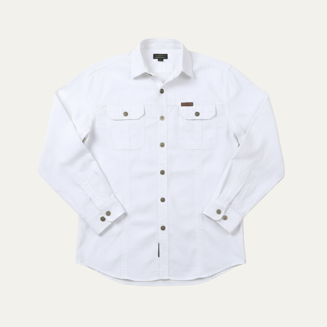 La chemise cargo en coton à poches multiples unie pour hommes Ashton Ridge
