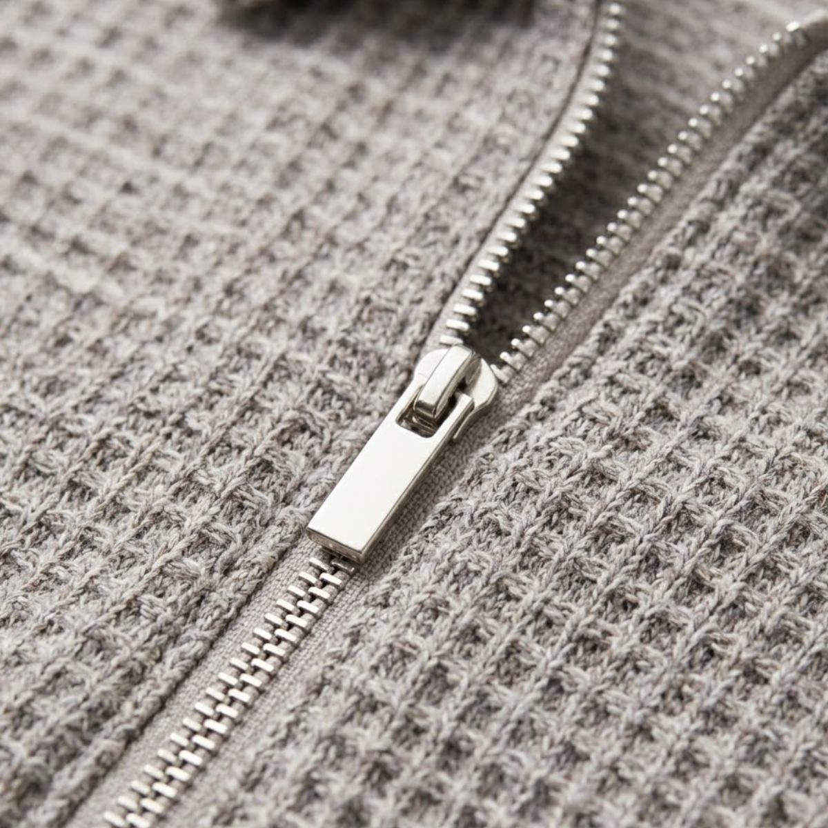 Le Polo à Col Zippé en Maille Waffle pour Hommes Ravenswood