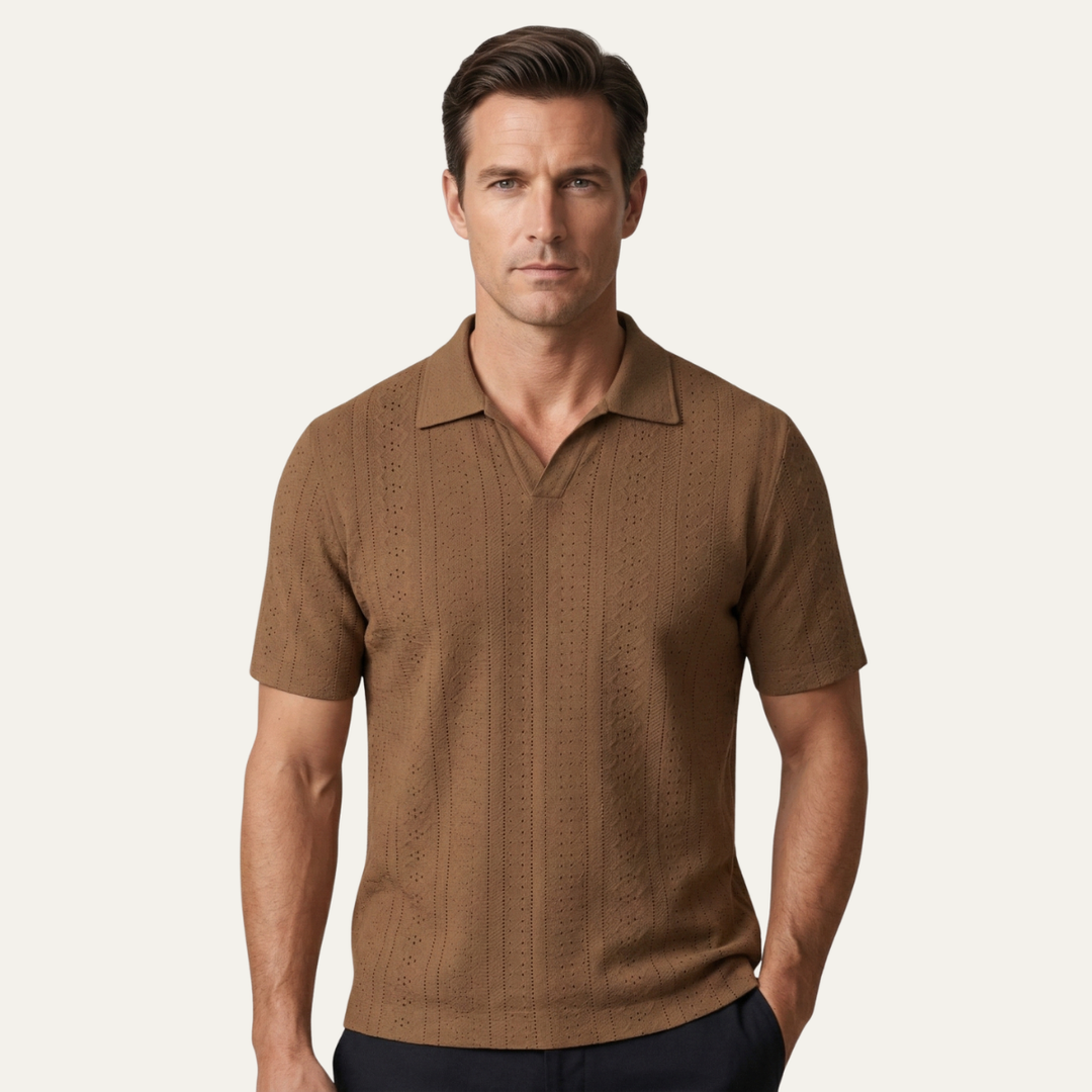 Le polo en tricot texturé pour homme Brookhurst