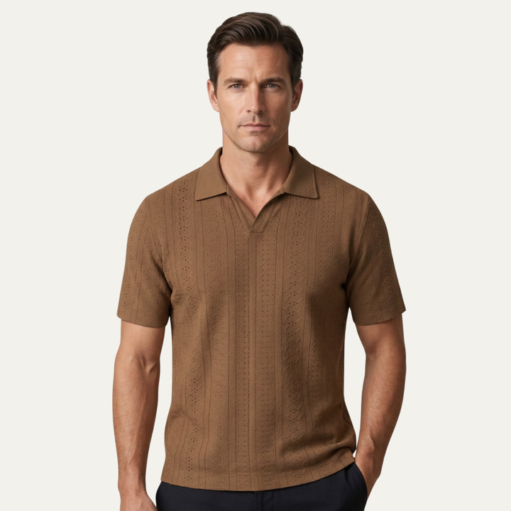 Le polo en tricot texturé pour homme Brookhurst
