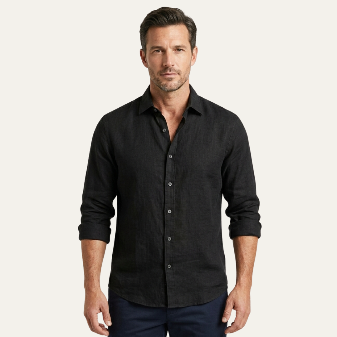 La Chemise Boutonnée en Lin Tendance pour Hommes Meadowrun