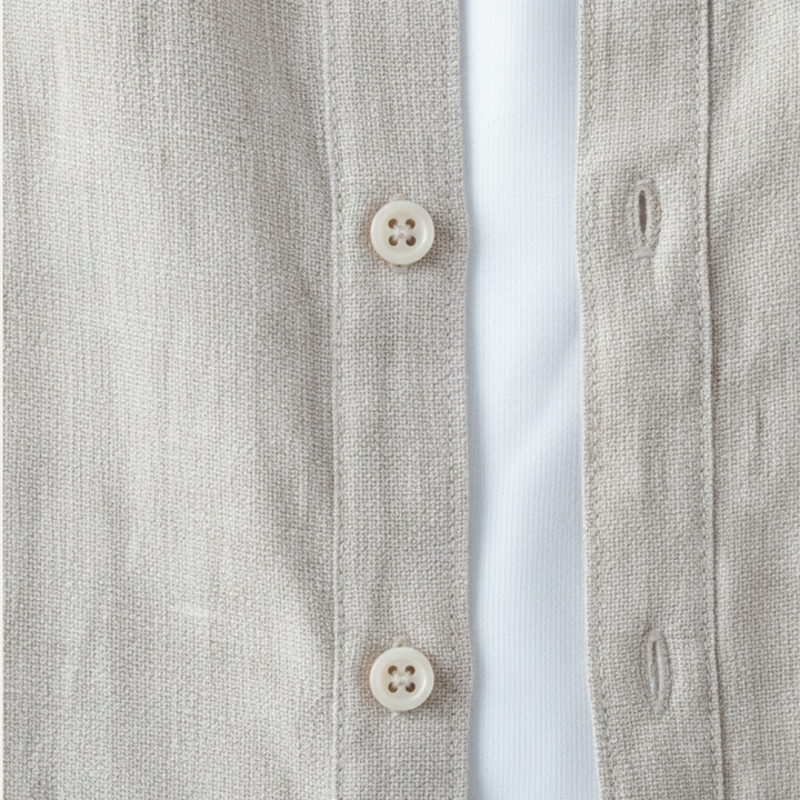 La chemise en lin vintage à col rond fin pour homme de Brookfield Lane