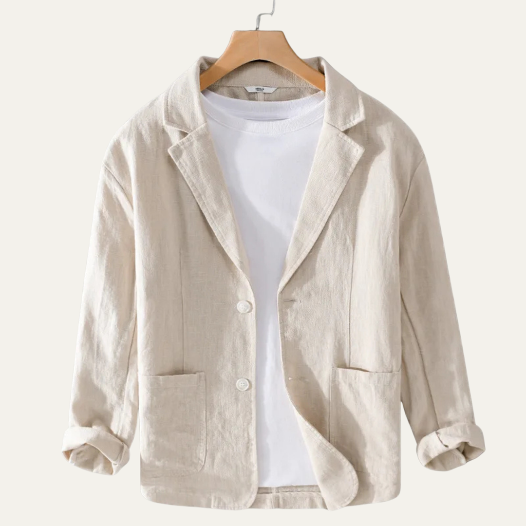 Le Blazer Casual en Lin Uni pour Homme Elmstead
