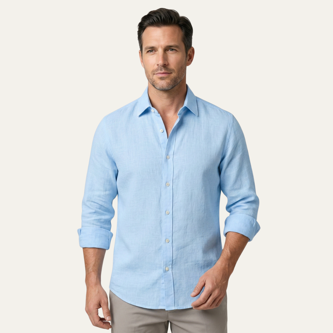 La chemise décontractée en lin pour hommes Glenpark Ridge