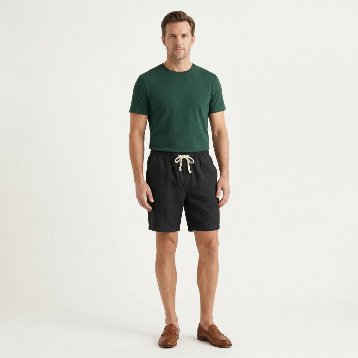 Les Shorts de Plage Casual Slim Fit à Cordon de Serrage pour Hommes Mapleford