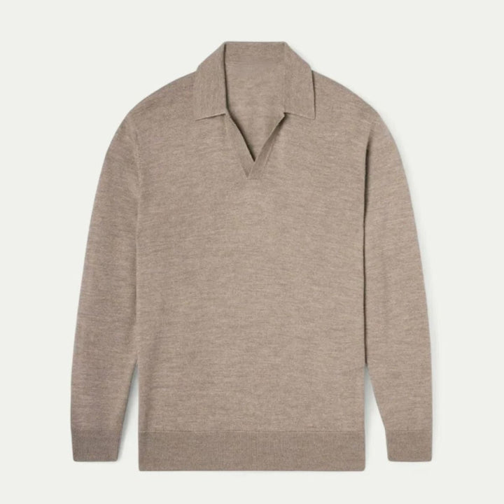 Le Polo en Coton à Col V Venise pour Hommes - Style Vieille Argent