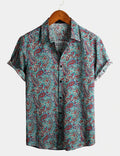 Chemise rétro années 70 en coton Paisley Vintage pour homme