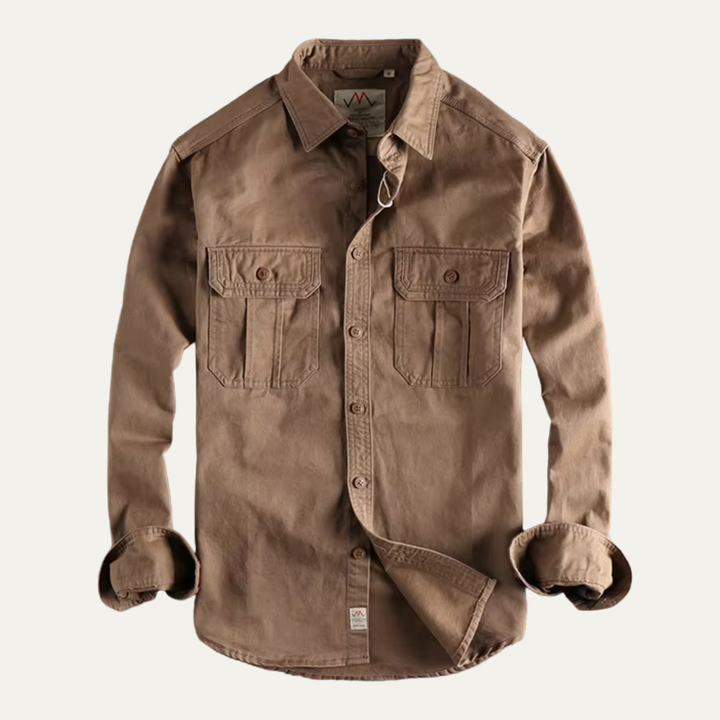 La Veste Chemise Utilitaire Vintage Lavée pour Hommes Hillston