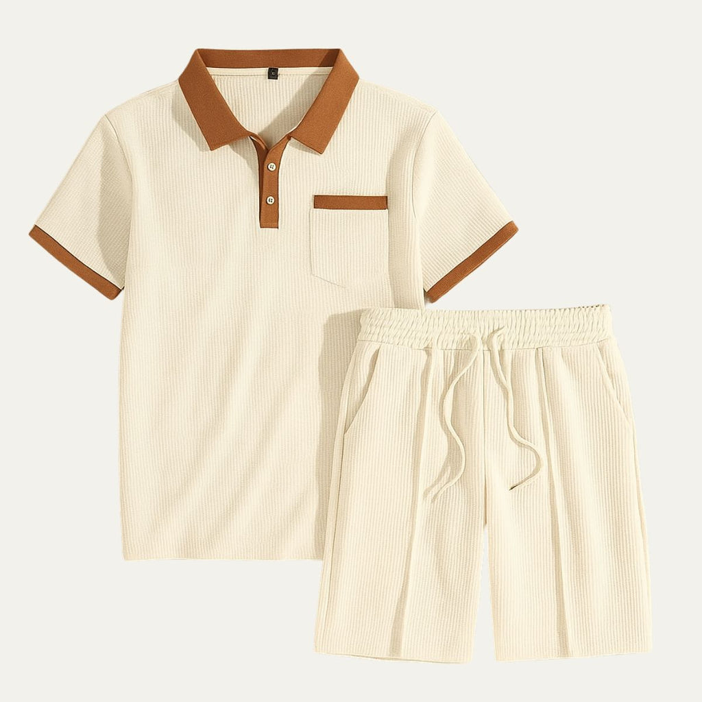 Le Set en Coton Capri – Polo Vintage & Shorts Coordonné pour Hommes