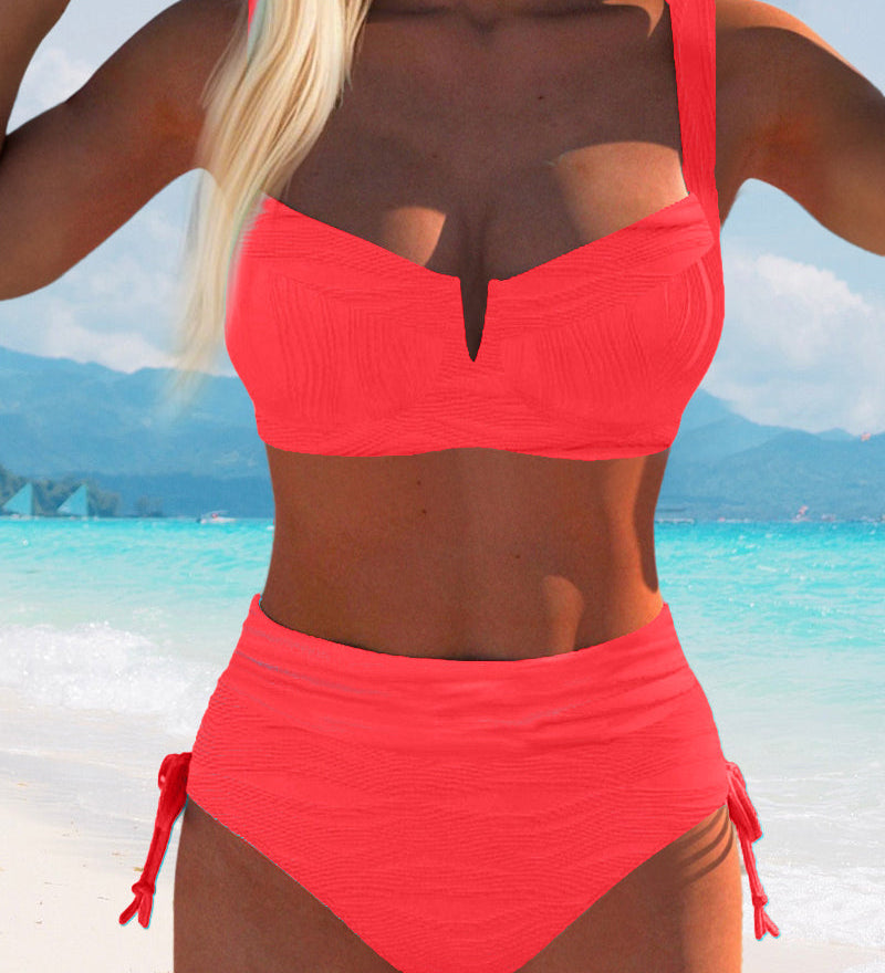 Maillot de Bain Style Soutien-gorge Haute Taille Triangle