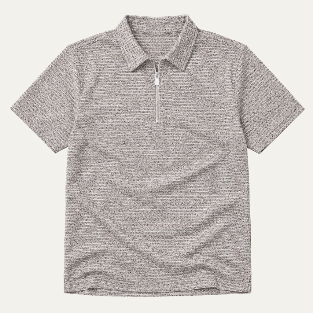 Le Polo à Col Zippé en Maille Waffle pour Hommes Ravenswood