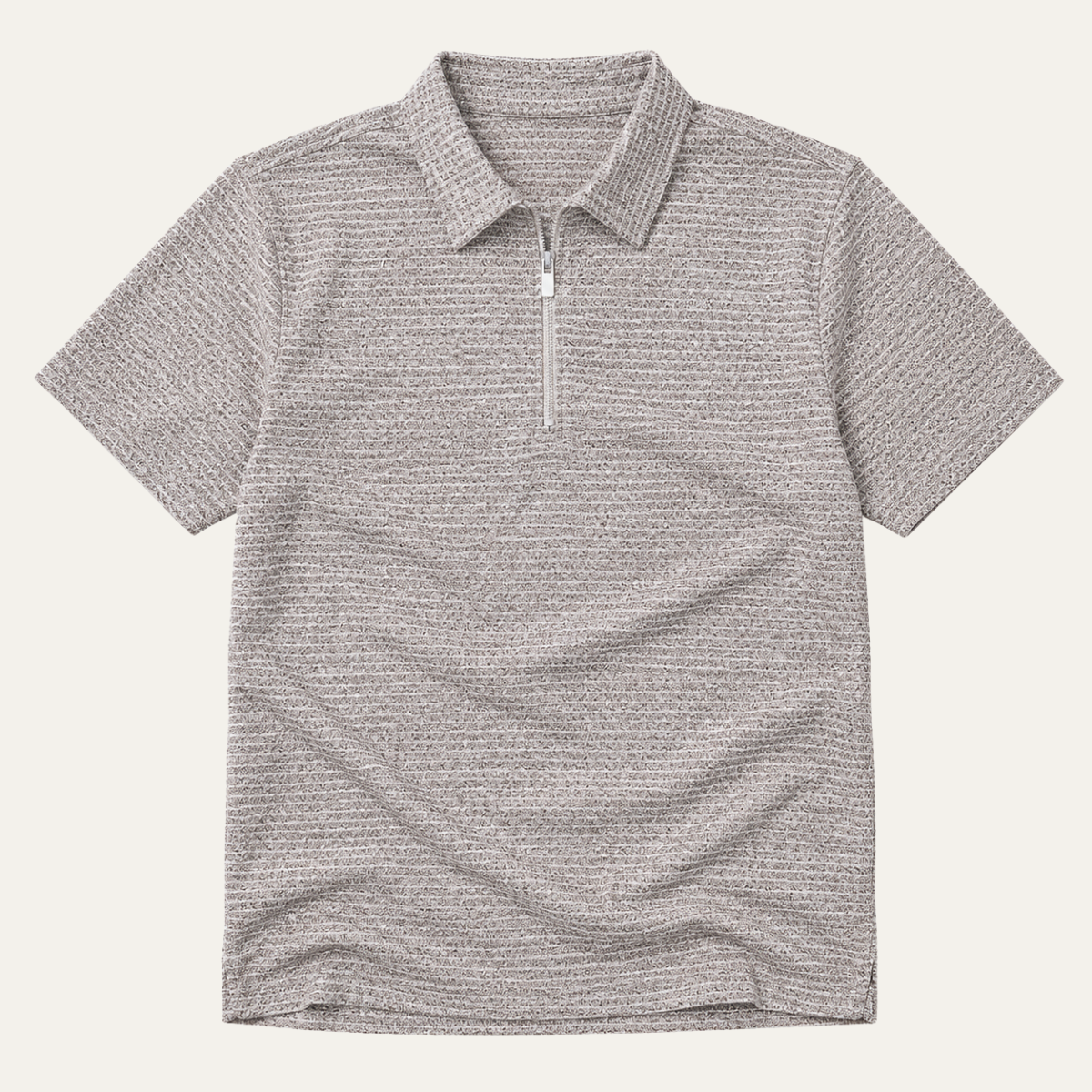 Le Polo à Col Zippé en Maille Waffle pour Hommes Ravenswood