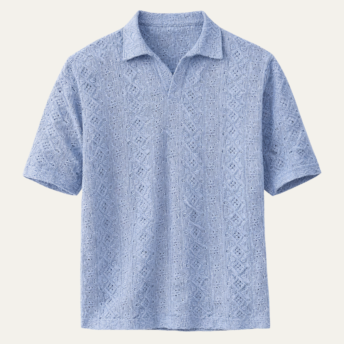 La chemise en lin en crochet maillé boho pour homme Glenridge Hill – Bleu clair
