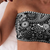 Maillot de bain Deux Pièces Imprimé Style Ethnique