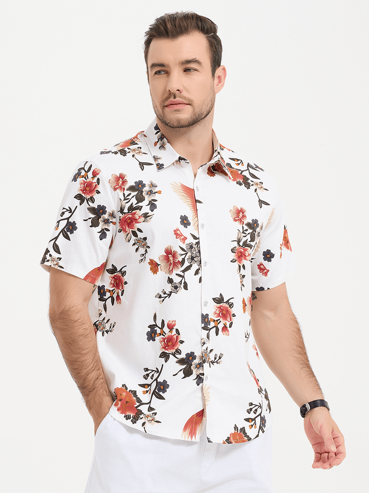 Chemise décontractée hawaïenne tropicale pour hommes