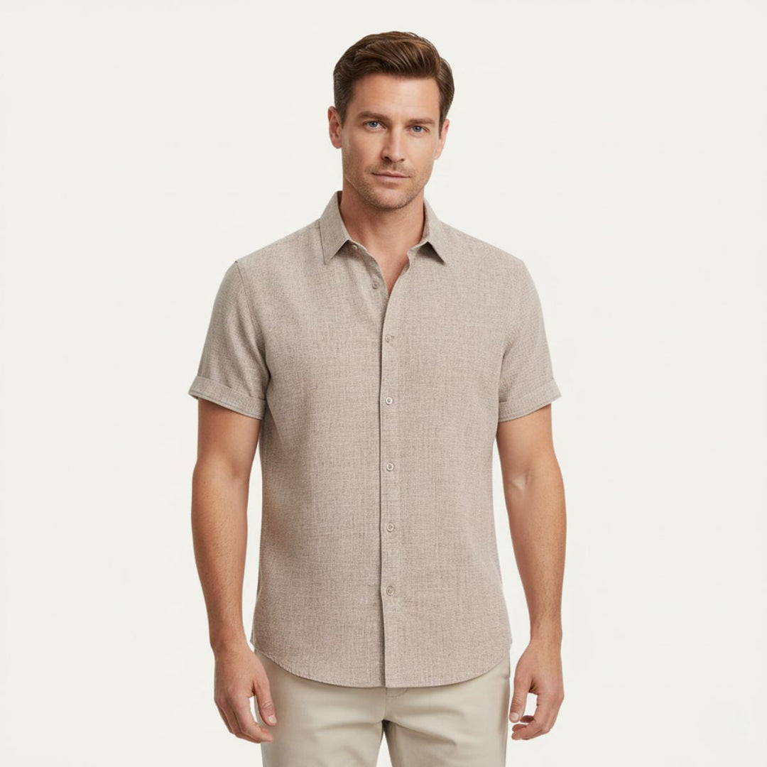La Chemise en Lin à Manches Courtes Monaco pour Hommes