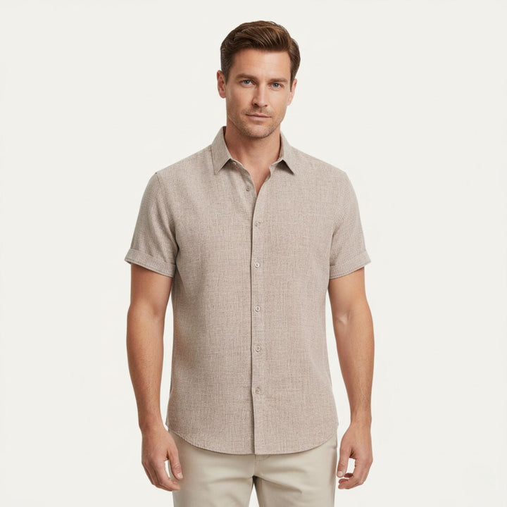 La Chemise en Lin à Manches Courtes Monaco pour Hommes