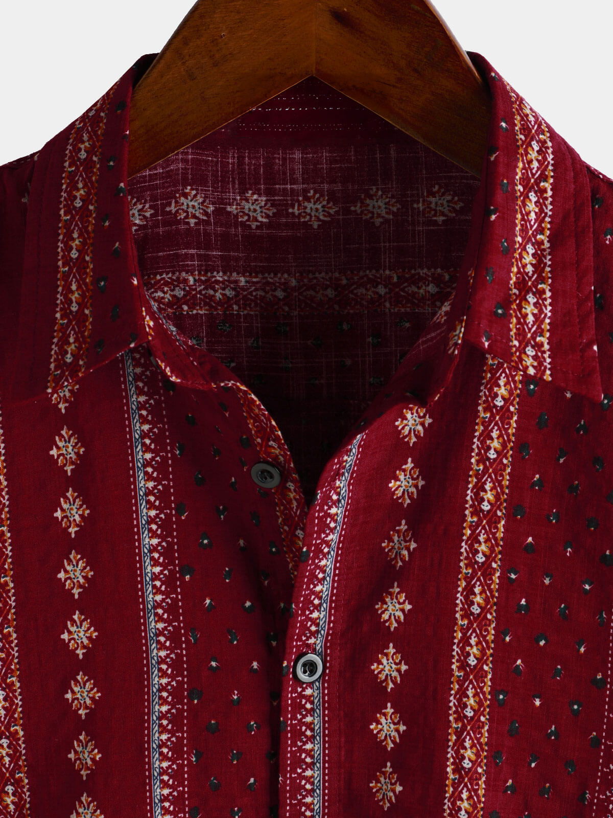 Chemise Vintage à Manches Courtes des Années 70 avec Imprimé à Rayures Rouges pour Homme
