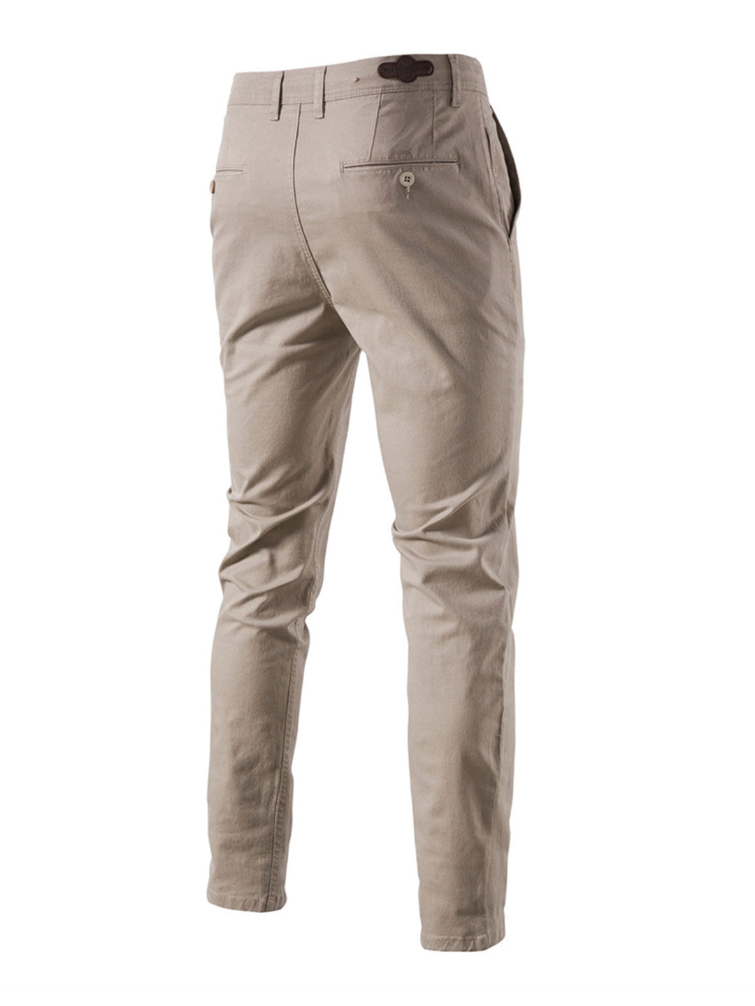 Pantalon décontracté en coton respirant pour homme avec poches et couleur unie