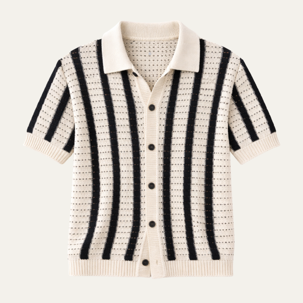Le Polo Tricoté Rayé Respirant pour Hommes Bristol