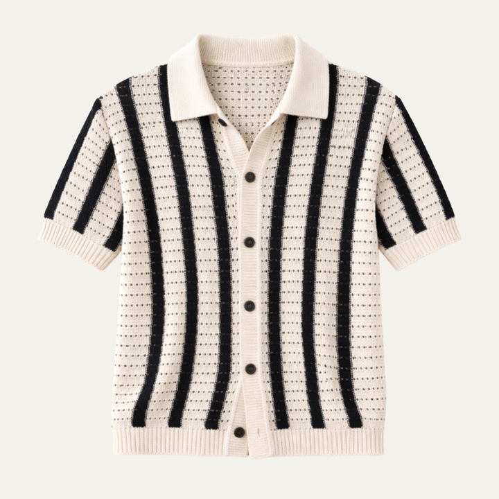 Le Polo Tricoté Rayé Respirant pour Hommes Bristol