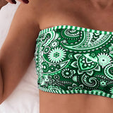 Maillot de bain Deux Pièces Imprimé Style Ethnique