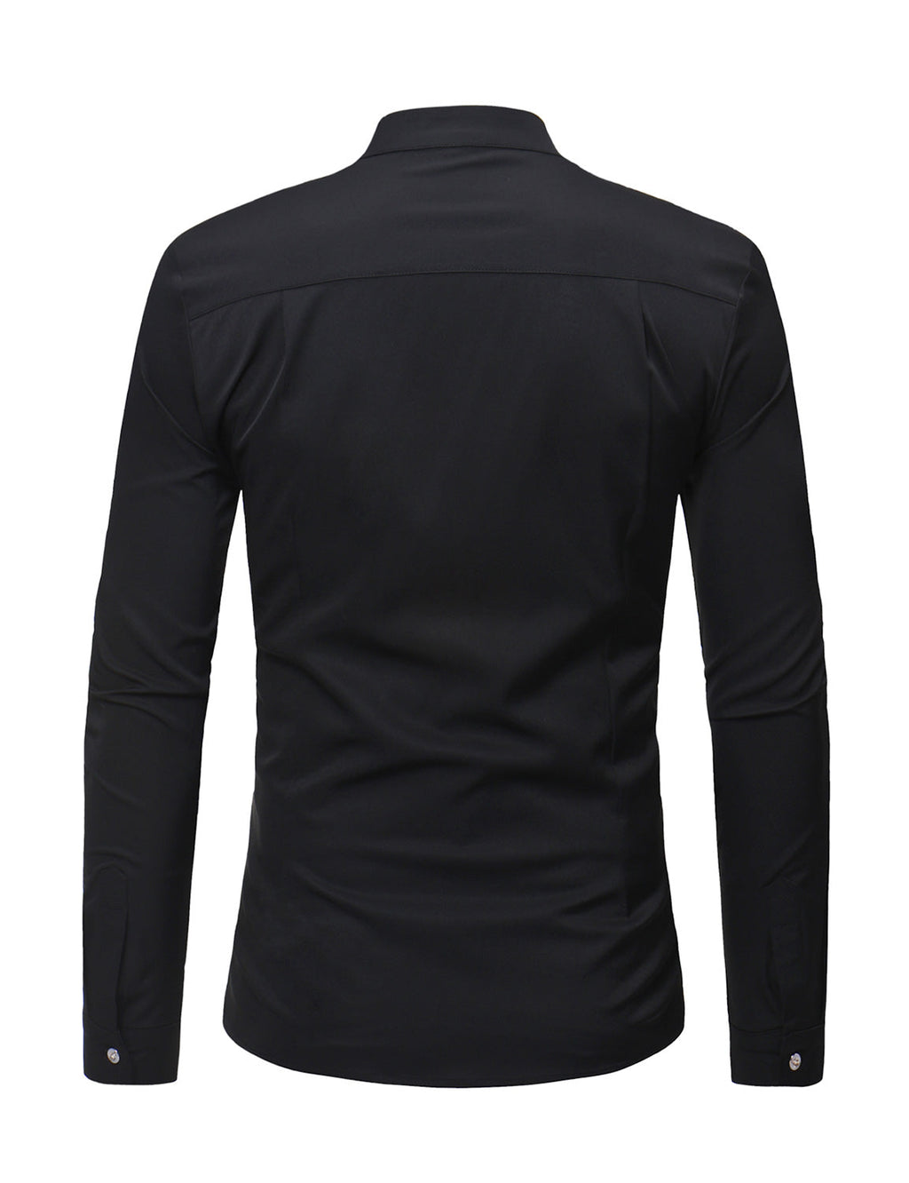 Chemise de smoking à manches longues en dentelle à col montant pour hommes