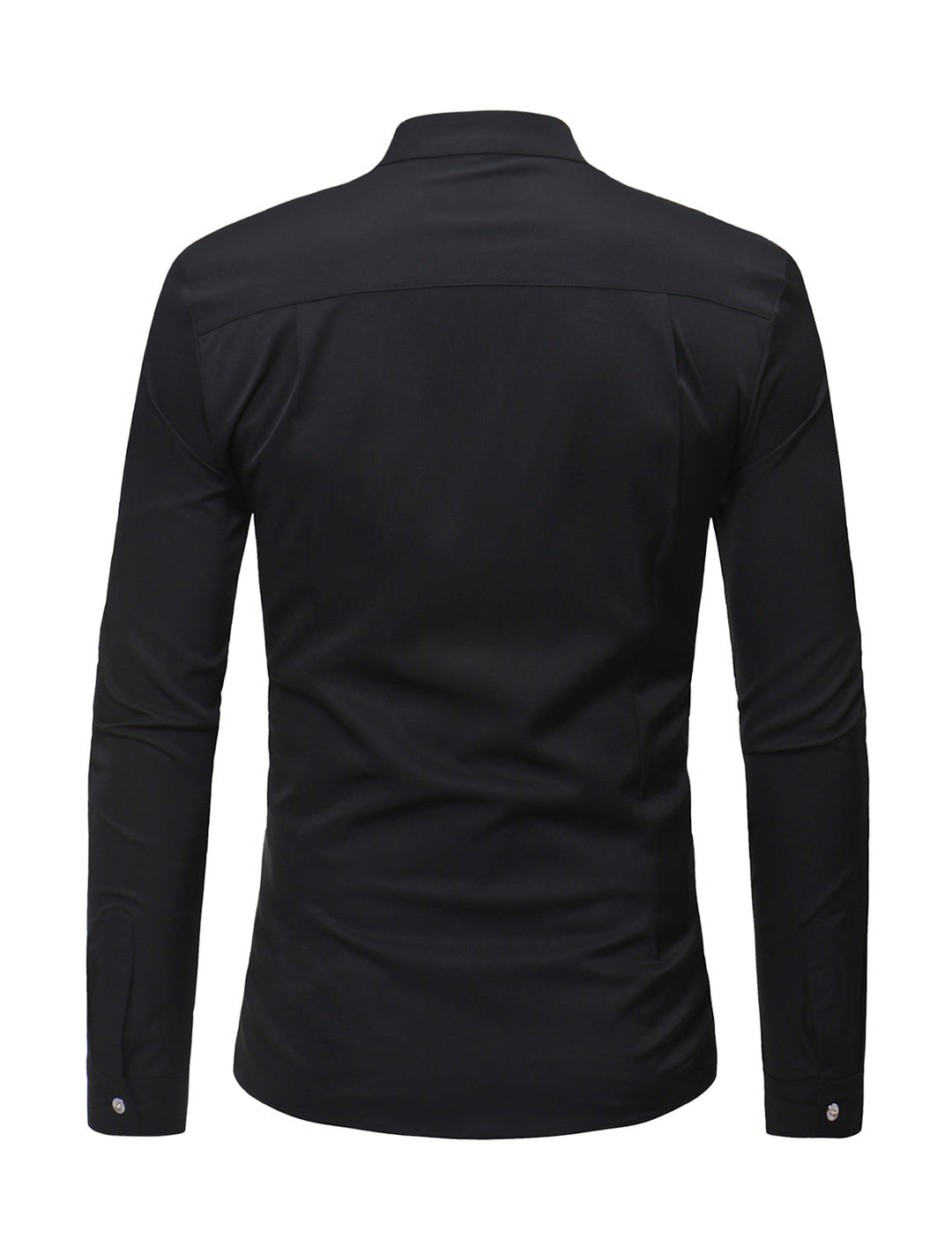 Chemise de smoking à manches longues en dentelle à col montant pour hommes