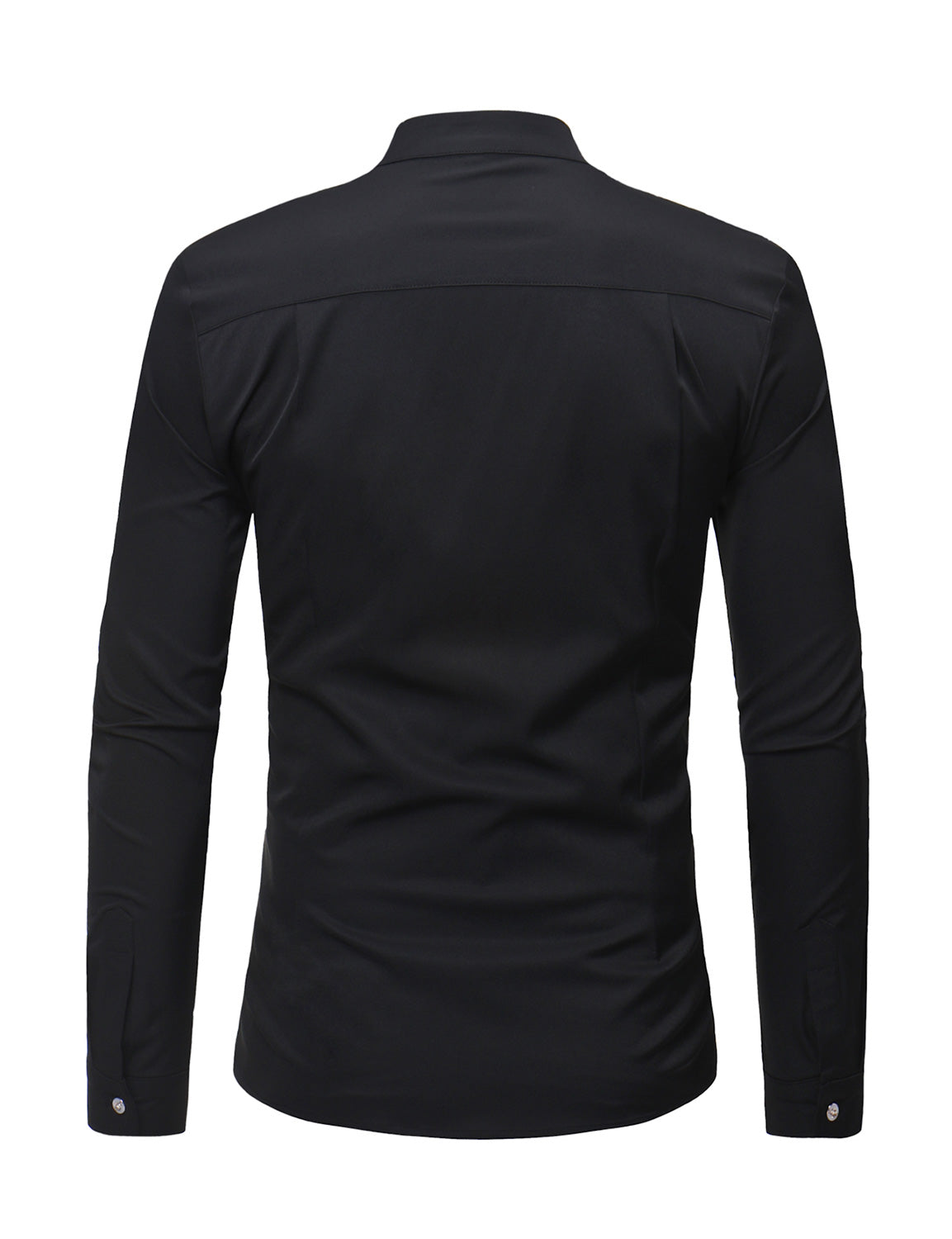 Chemise de smoking à manches longues en dentelle à col montant pour hommes
