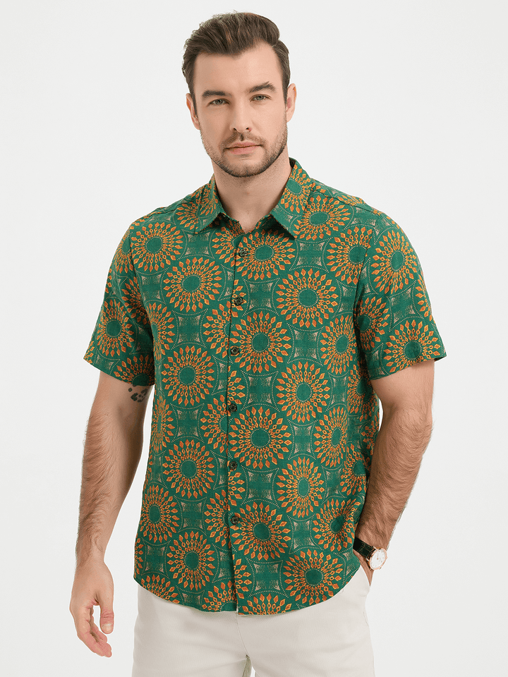 Chemise à manches courtes rétro boutonnée d&