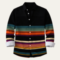 La Chemise Tendance à Rayures Modernes en Bloc de Couleurs Glenpark pour Hommes