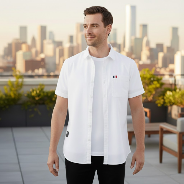 La chemise à manches longues en coton slim fit Salerno pour homme