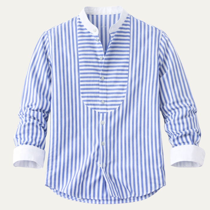 La chemise à col montant à rayures légère et ajustée pour homme Glenbrook