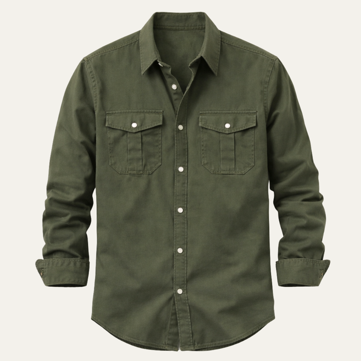La chemise à boutons rétro unie pour homme Brookwater