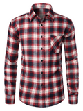 Chemise coupe classique en flanelle à carreaux